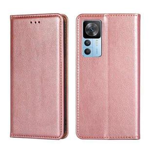 For Xiaomi Redmi K50 Ultra Gloss Oil Solid Color Magnetic Leather Phone Case(Rose Gold)