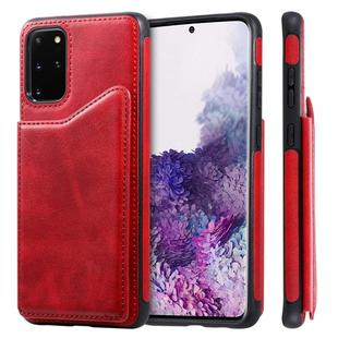 For Galaxy S20 Plus Calf Texture Horizontal Flip Leather Case with Holder & Card Slots & Frame(Red)