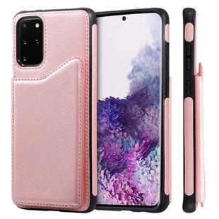For Galaxy S20 Plus Calf Texture Horizontal Flip Leather Case with Holder & Card Slots & Frame(Rose Gold)