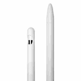 3 in 1 Striped Liquid Silicone Stylus Case with Two Tip Caps For Apple Pencil 2(White)