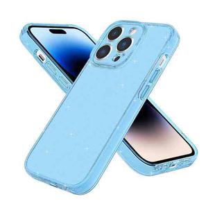 For iPhone 14 Pro Max Fine Hole Phone Case (Shining Sky Blue)