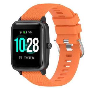 For Xiaomi Haylou Solar LS01 19mm Cross Textured Silicone Watch Band(Orange)