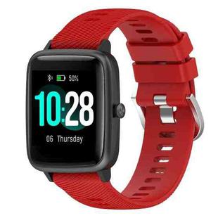 For Xiaomi Haylou Solar LS01 19mm Cross Textured Silicone Watch Band(Red)