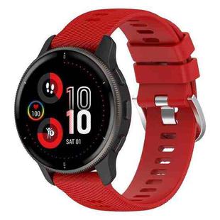 For Garmin Venu 2Plus 20mm Cross Textured Silicone Watch Band(Red)