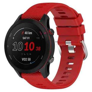 For Garmin Forerunner255S 18mm Cross Textured Silicone Watch Band(Red)