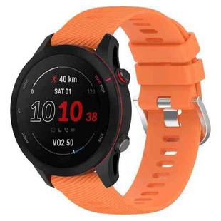 For Garmin Forerunner255 22mm Cross Textured Silicone Watch Band(Orange)