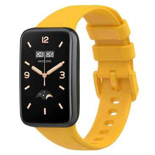 For Xiaomi Mi Band 7 Pro Litchi Texture Leather Watch Band(Yellow)