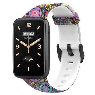 For Xiaomi Mi Band 7 Pro Printing Silicone Watch Band(Peacock)