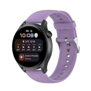 For Huawei Watch3 Pro New Solid Color Soft Silicone Watch Band(Light Purple)
