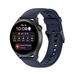 For Huawei Watch3 Pro New Solid Color Soft Silicone Watch Band(Navy Blue)