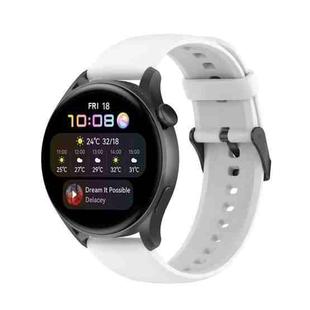 For Huawei Watch3 Pro New Solid Color Soft Silicone Watch Band(White)