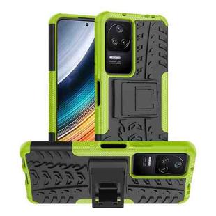 For Xiaomi Redmi K40S Tire Texture TPU + PC Phone Case with Holder(Green)