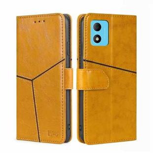 For TCL 305i Geometric Stitching Leather Phone Case(Yellow)