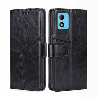 For TCL 305i Geometric Stitching Leather Phone Case(Black)