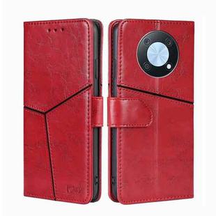 For Huawei nova Y90 4G Geometric Stitching Leather Phone Case(Red)