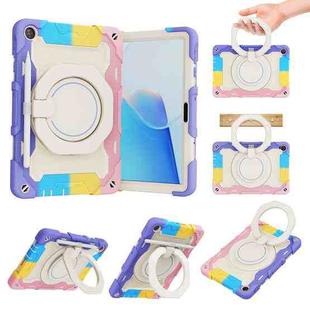 For Huawei MatePad T 10s / T10 Armor Contrast Color Silicone + PC Tablet Case(Rainbow Pink)