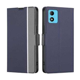 For TCL 305i Twill Texture Side Button Leather Phone Case(Blue)