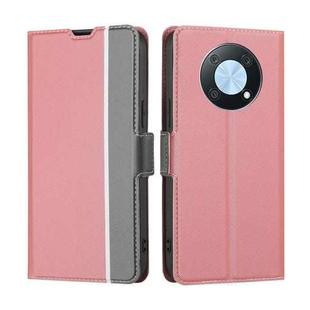For Huawei nova Y90 4G Twill Texture Side Button Leather Phone Case(Pink)