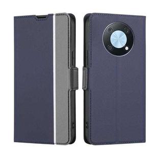 For Huawei nova Y90 4G Twill Texture Side Button Leather Phone Case(Blue)