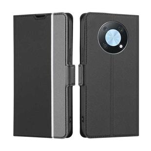 For Huawei nova Y90 4G Twill Texture Side Button Leather Phone Case(Black)