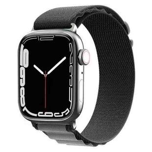Nylon Watch Band For Apple Watch Series 8&7 45mm / SE 2&6&SE&5&4 44mm / 3&2&1 42mm (Black Grey)