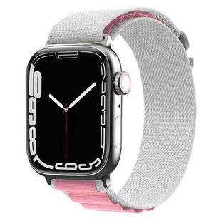 Nylon Watch Band For Apple Watch Series 8&7 45mm / SE 2&6&SE&5&4 44mm / 3&2&1 42mm (Gray + Pink)