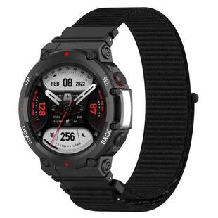 For Amazfit T-Rex2 Nylon Loop Buckle Watch Band(Black)