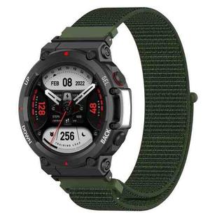 For Amazfit T-Rex2 Nylon Loop Buckle Watch Band(Army Green)