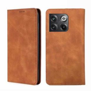 For OnePlus Ace Pro 5G Skin Feel Magnetic Horizontal Flip Leather Phone Case(Light Brown)