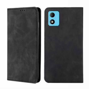 For TCL 305i Skin Feel Magnetic Horizontal Flip Leather Phone Case(Black)
