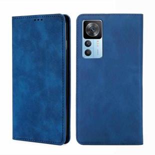 For Xiaomi Redmi K50 Ultra/Xiaomi 12T/Xiaomi 12T Pro Skin Feel Magnetic Horizontal Flip Leather Phone Case(Blue)
