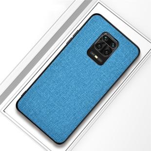 For Xiaomi Redmi Note 9 Pro Shockproof Cloth Texture PC + TPU Protective Case(Light Blue)