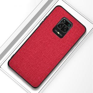 For Xiaomi Redmi Note 9 Pro Shockproof Cloth Texture PC + TPU Protective Case(Red)