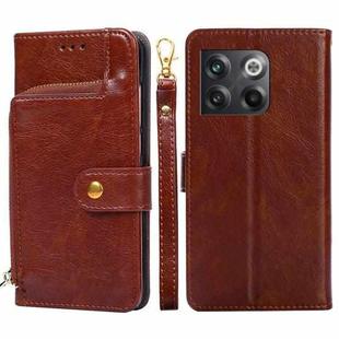 For OnePlus Ace Pro 5G Zipper Bag Leather Phone Case(Brown)