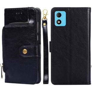 For TCL 305i Zipper Bag Leather Phone Case(Black)