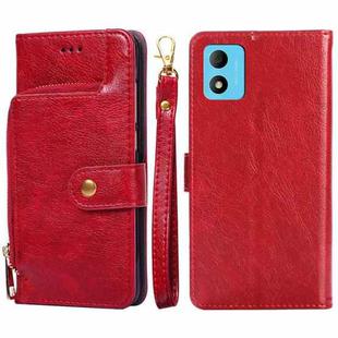 For TCL 305i Zipper Bag Leather Phone Case(Red)
