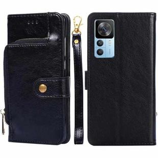 For Xiaomi Redmi K50 Ultra/Xiaomi 12T/Xiaomi 12T Pro Zipper Bag Leather Phone Case(Black)