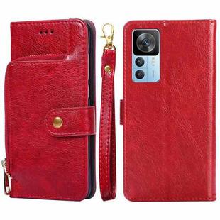 For Xiaomi Redmi K50 Ultra/Xiaomi 12T/Xiaomi 12T Pro Zipper Bag Leather Phone Case(Red)
