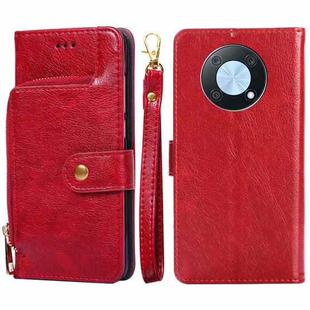 For Huawei nova Y90 4G Zipper Bag Leather Phone Case(Red)