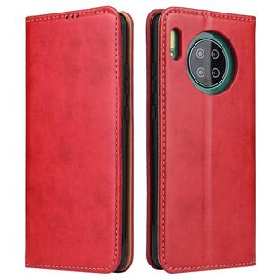 For Huawei Mate 30 Fierre Shann PU Genuine Leather Texture Horizontal Flip Leather Case with Holder & Card Slots & Wallet(Red)