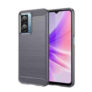 For OPPO A77 4G Brushed Texture Carbon Fiber Shockproof TPU Phone Case(Grey)