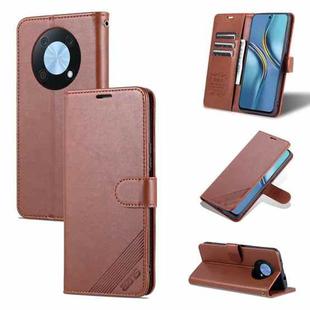 For Huawei Enjoy 50 Pro/Nova Y90 AZNS Sheepskin Texture Flip Leather Phone Case(Brown)
