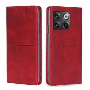 For OnePlus Ace Pro 5G Cow Texture Magnetic Horizontal Flip Leather Phone Case(Red)