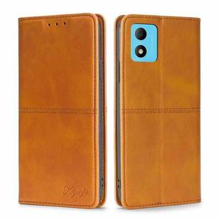 For TCL 305i Cow Texture Magnetic Horizontal Flip Leather Phone Case(Light Brown)