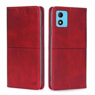 For TCL 305i Cow Texture Magnetic Horizontal Flip Leather Phone Case(Red)
