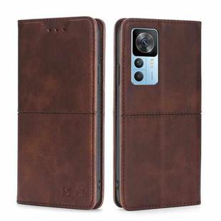 For Xiaomi Redmi K50 Ultra/Xiaomi 12T/Xiaomi 12T Pro Cow Texture Magnetic Horizontal Flip Leather Phone Case(Dark Brown)