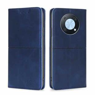 For Huawei nova Y90 4G Cow Texture Magnetic Horizontal Flip Leather Phone Case(Blue)