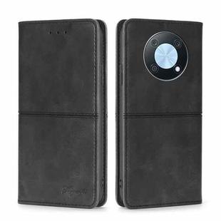 For Huawei nova Y90 4G Cow Texture Magnetic Horizontal Flip Leather Phone Case(Black)