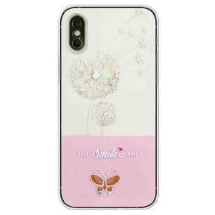 For iPhone XS Max Bronzing Butterfly Flower TPU Phone Case(Dandelions)