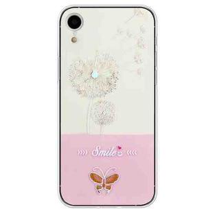 For iPhone XR Bronzing Butterfly Flower TPU Phone Case(Dandelions)